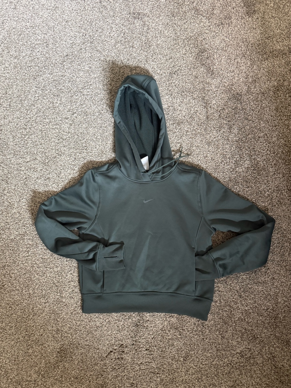 Nike Women Dark Green Phoenix Pullover Hoodie Sweater